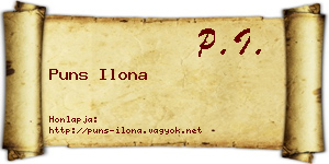 Puns Ilona névjegykártya